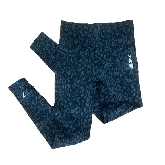 Gymshark Adapt Animal Leopard Black High Waisted Sports Leggings Size Small - Picture 1 of 7